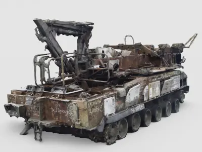 russian 9A39 Gadfly Grizzly TEL transloader destroyed in Ukraine 3D model