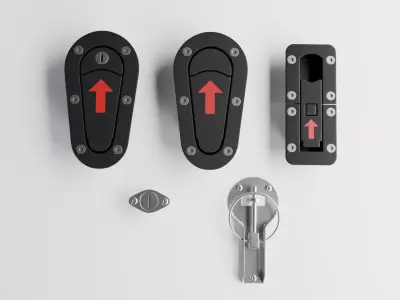 Automotive panel latches 3D model