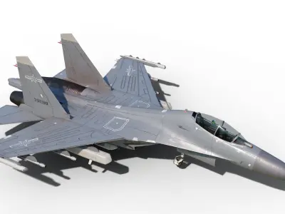 PBR Shenyang J-16D electronic Fighter China PLAAF Low-poly 3D model