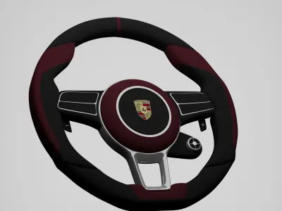 Luxury Steering Wheel Low-poly 3D model