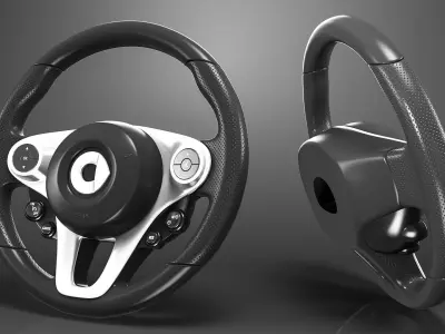 Smart EQ Fortwo Steering Wheel 3D model