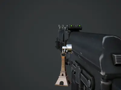 Eiffel Tower Weapon Charm - Low Poly Game Ready Low-poly 3D model