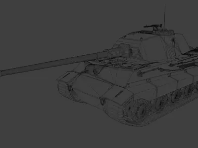 Panzerkampfwagen Tiger Ausf B P Heavy Tank Low-poly 3D model