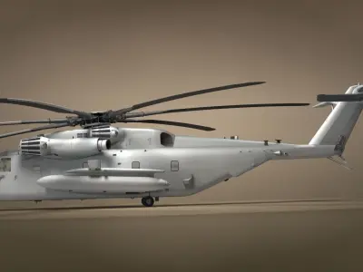 CH-53 Military Helicopter With Simple Textures 3D model