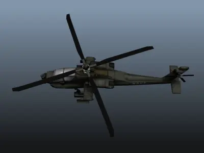 Apache helicopter - helicopter Low-poly 3D model