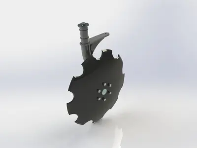 WG 000 - Disc harrow with rack Low-poly 3D model