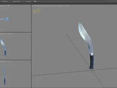 Cartoon dagger knife Low-poly 3D model