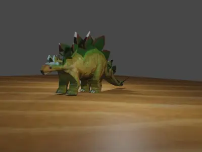 Stegosaurs Dinosaurs Low-poly 3D model