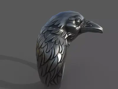 Raven ring game ready PBR Low-poly 3D model