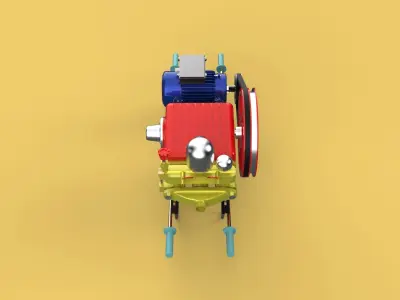 PLUNGER PUMP ELECTRIC MOTOR SPRAYER PRESSURE WATER JET CAR WASH 3D model