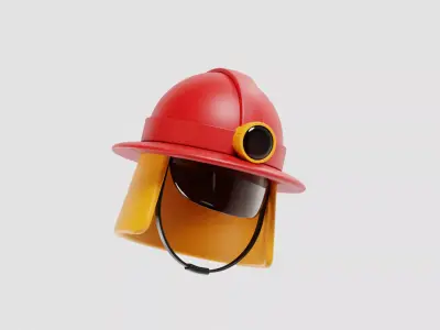 Firefighter Helmet  Low-poly 3D model