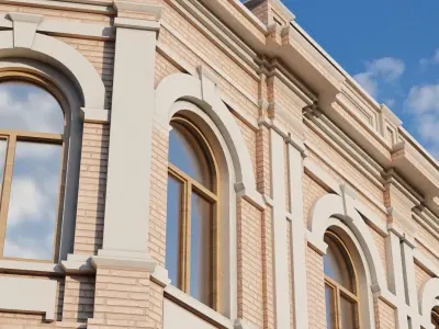 classic historic house on the street 3D model