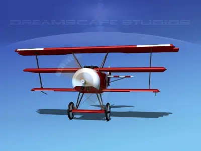 Fokker DR-1 Triplane V03 3D model
