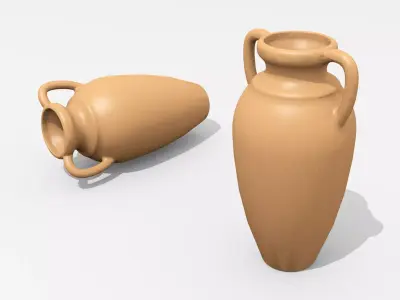 Amphora tan vase and vase Free 3D model