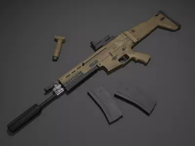 SCAR-H Assault Rifle Low-poly 3D model buy