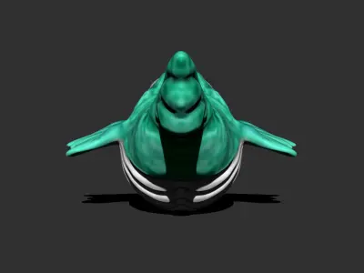 Cute Water Dragon Low-poly 3D model