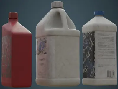 Bottles 1B Low-poly 3D model