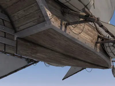 Fantasy Flying Ship 2 3D model