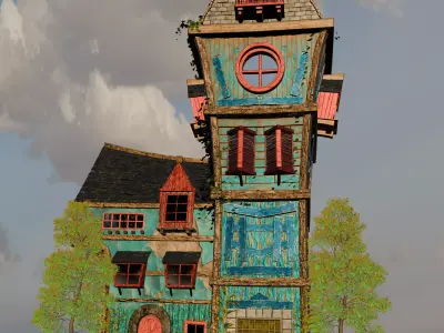 3d forest caslt Low-poly 3D model