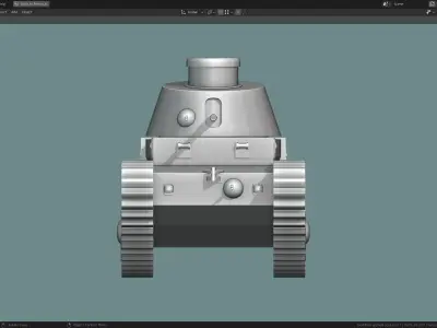 FCM 1a TANK BASE MESH Low-poly 3D model