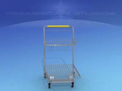 Wire Shopping Cart 3D model