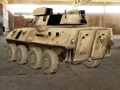 3D Model of an 8 Wheeled Armored Reconnaissance Vehicle 3D model