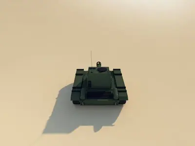 Cartoon Low Poly Tank Low-poly 3D model