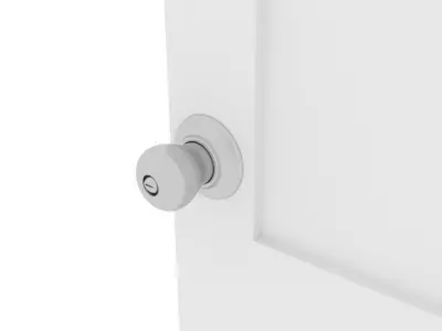 White Door Low-poly 3D model