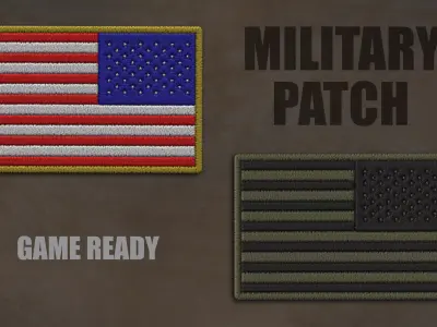 Military Flag patch Low-Poly 3D Model Low-poly 3D model