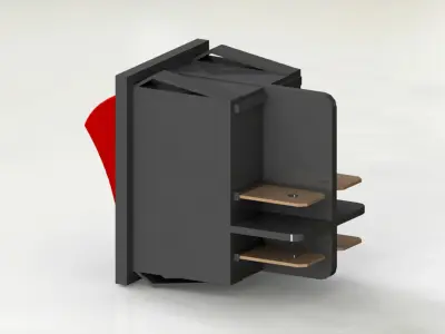 power switch red 3D model