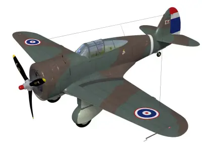 Curtiss Wright P36 Hawk75N 3D model