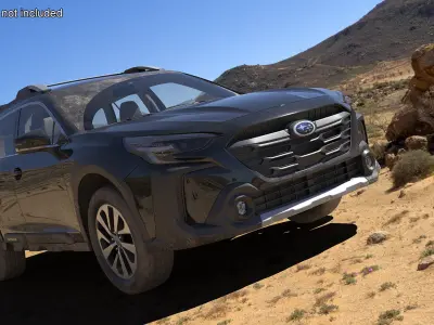 Subaru Outback 2025 Black Dirty Crossover 3D model