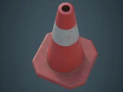 Traffic Cone 3B Low-poly 3D model