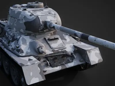 T-34-85 Game Ready Low-poly 3D model