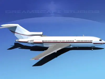 Boeing 727-100 Corporate Jet 4 3D model