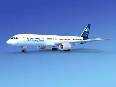 Boeing 757-200 Baltimore Clipper 3D model