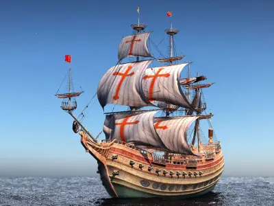 Sail Warship 3D model