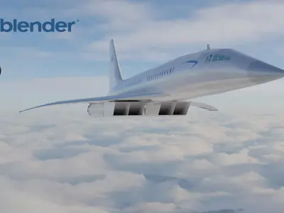 Tupolev 144D Low-poly 3D model