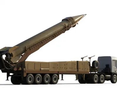 Iranian ballistic missile Shahab-3 3D model