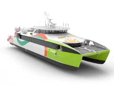 High speed catamaran ferry 3D model