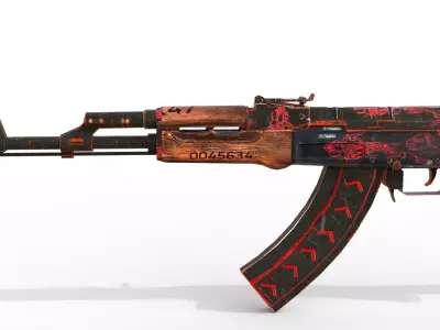 AKM Assault Rifle Skin Low-poly 3D model