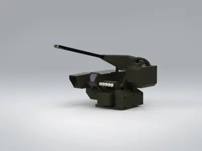 Remote Controlled Stabilized Weapon System Low-poly 3D model