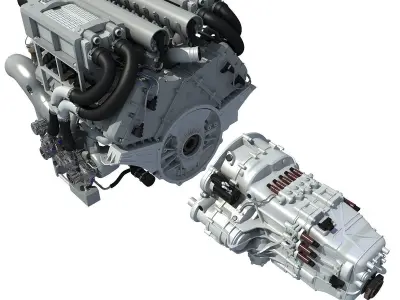 Bugatti Veyron Engine 3D model