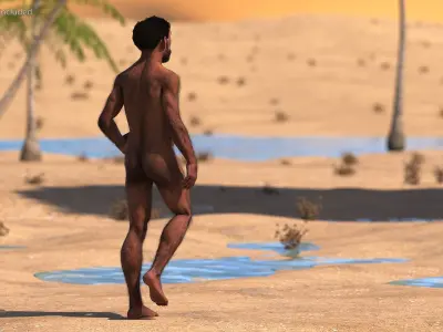 Rigged Cavemans Collection 3D model