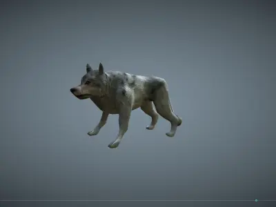 Wolf - low-poly model dog running Free low-poly 3D model