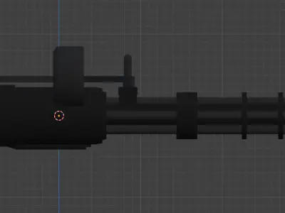 M134 MINIGUN - Main and Barrel - Low Polygon Low-poly 3D model