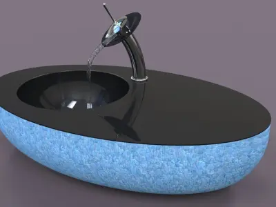 Stone modern sink Free 3D model