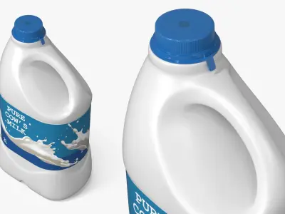 Mockup Pure Cow Milk Plastic Bottle 2L 3D model