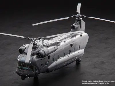 Sci Fi Cargo Helicopter 3D model