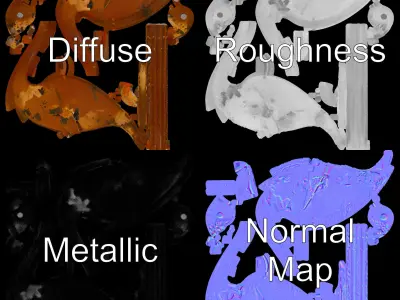 Rustic Flamingo Ornament D Model Pack Low-poly 3D model